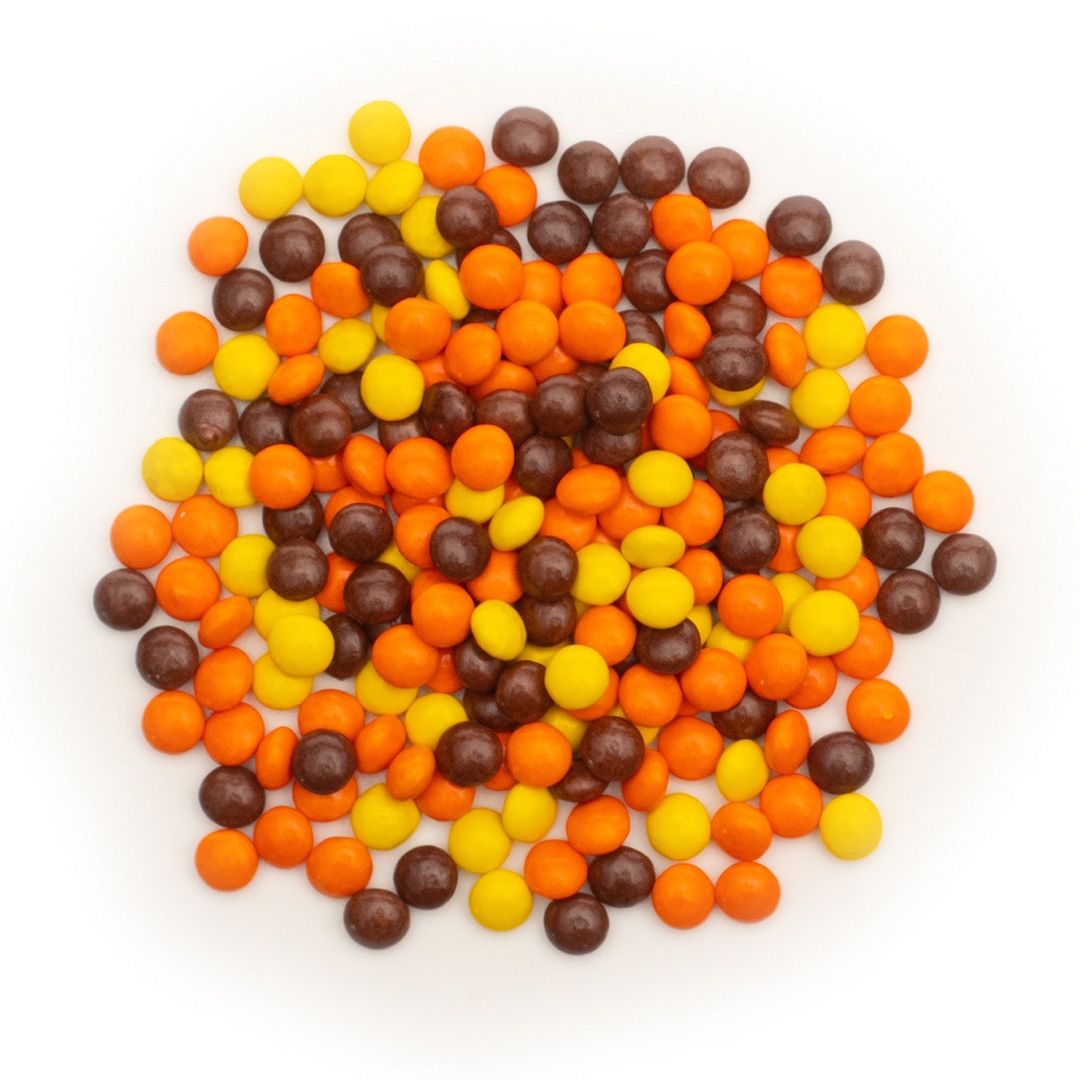 REESE'S PIECES Mini Peanut Butter Candy, 25 lb box - Out of Package