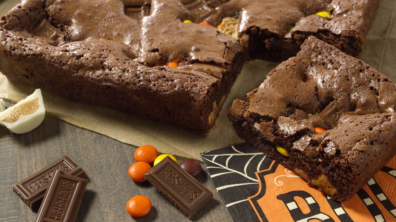 leftover halloween candy brownies