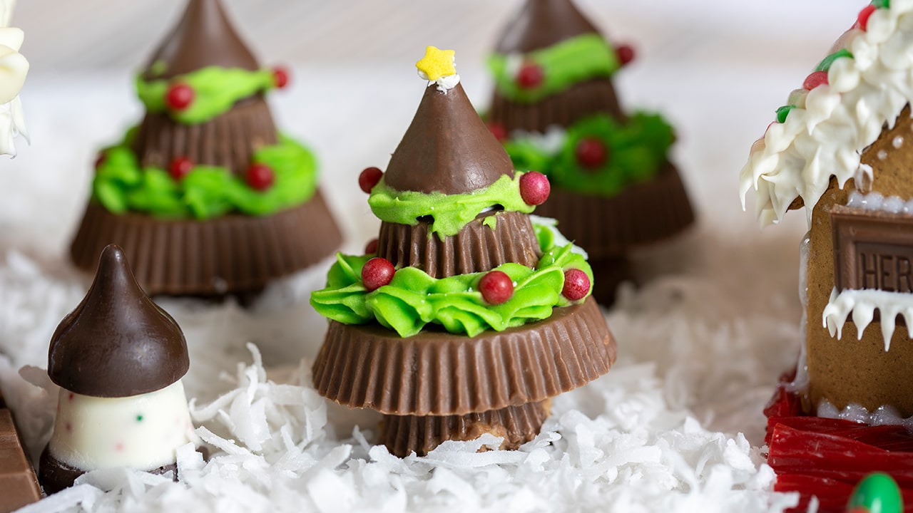 gingerbread house trees