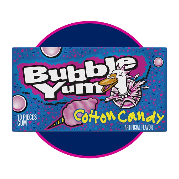 large pack of bubble yum cotton candy bubble gum