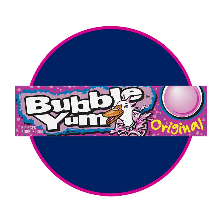 small pack of bubble yum original flavor bubble gum